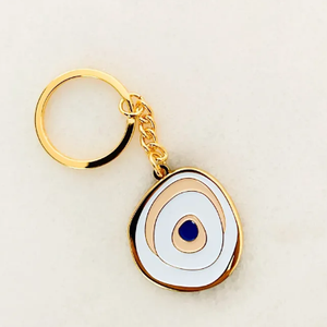 White eye keyring bombonniere